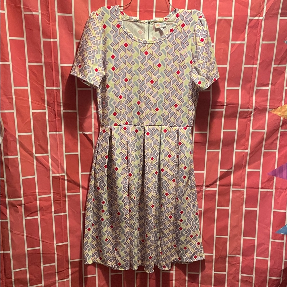 LuLaRoe Women’s Size Medium Dress - Purple and Red Geometric